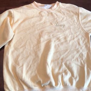 Honey yellow sweater, John Galt California